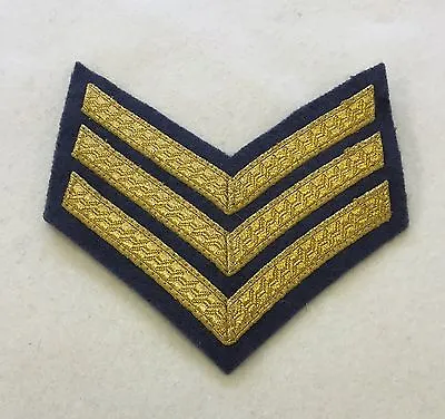 RAF Sergeant Chevron 3 Bar Rank Badge Mess Dress RAF Blue Tapes Gold & Blue • £8.50