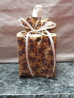 £5.33 • Buy Sock Monkey & Buttons On Tan Cotton Fabric Handmade Square Tissue Box Cover