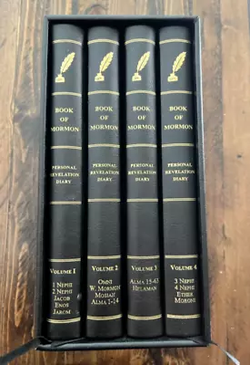 Book Of Mormon Personal Revelation Diary 4 Vol Leather Box Set • $34.99