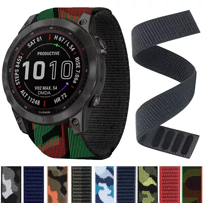 Hook Loop Nylon Band Strap For Garmin Fenix 7 7X 7S 6 6X 6S PRO 5 5X 3 Epix Pro • £5.99