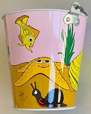 Vintage Ohio Art Tin Beach Pail With Sea Creatures In Great Condition • $27.50