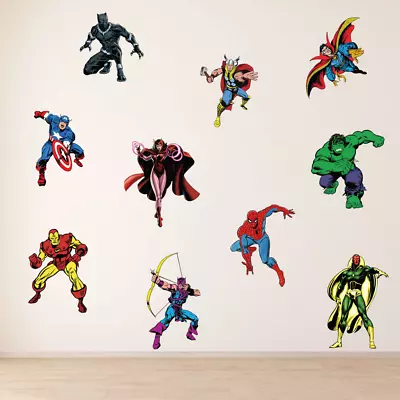 £7.99 • Buy FULL SET Marvel Avengers Vintage Kids Boys Girls Bedroom Vinyl Wall Art Stickers
