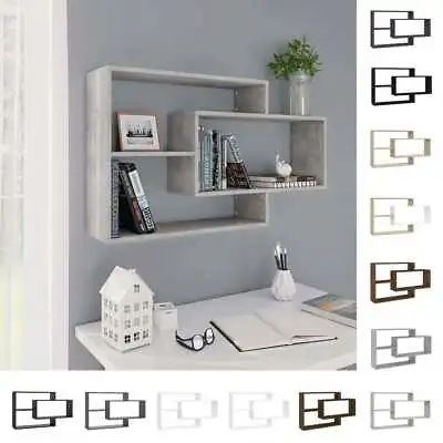 Wall Shelves Chipboard Floating Display Unit Bookshelf Multi Colours • £38.52