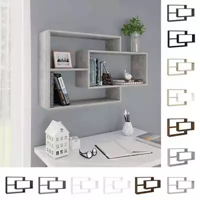 Wall Shelves Chipboard Floating Display Unit Bookshelf Multi Colours • £40.48
