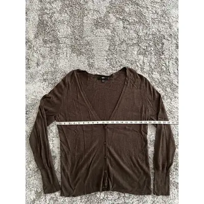 Mossimo Womens Cardigan Sweater Brown Nylon Blend Long Sleeve V Neck Plus XXL • $11.69