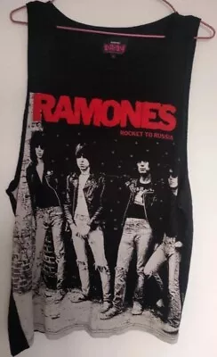 The Ramones Vest Punk Rock Band Merch T Shirt Tee Ladies Tank Top Sz M Oversized • £16.50