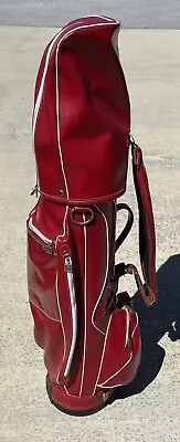 Vintage Leather Ron Miller 40/2525 Alabama Crimson Tide Red Golf Bag W/ Cover • $79.99