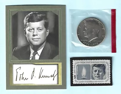 John F Kennedy Collection - Bicentennial Half Dollar + Jfk Stamp + Trading Card • $8.95