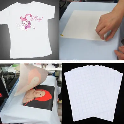 10pcs-T-Shirt-Print-Iron-On-Heat-Transfer-Paper-Sheets-For-Dark-Light-Cloth-New • $9.62