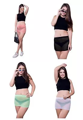 Women's Galaxy Net Skirt Micro Mini Party See Through Summer Beach Wear Skirt • £12.92