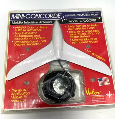 Vintage Valor RV Airplane Style TV Antenna Rare White Mini Concorde C7000PM • $89.99