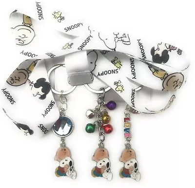 £4.50 • Buy Snoopy Lanyard (white) With Optional Charlie Brown Keyrings - Various Designs