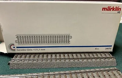 Marklin HO Scale 1:87 Gauge 10x 24172  Box C-Track 6-3/5  171.7mm Excellent Cond • $29.95