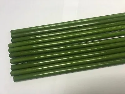 10 X Plastic Coated Green Steel Bamboo Plant Support Stake Tomato Garden (90cm) • £12.95