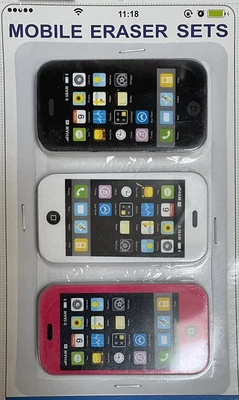 £2.49 • Buy Mobile IPhone Phone Shaped  ERASER Collectible Novelty Stationery Pink White Blk