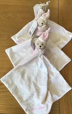 3 X Mothercare Pink Bedtime Bear Blankie / Comforter/ Soother  / Hug Toys BNWT • £45
