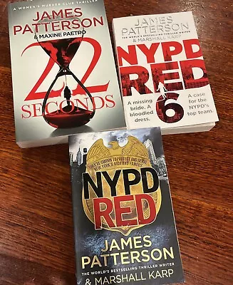 3x James Patterson Book Bundle 22 Seconds Nypd Red & 6 Assorted • $9.99