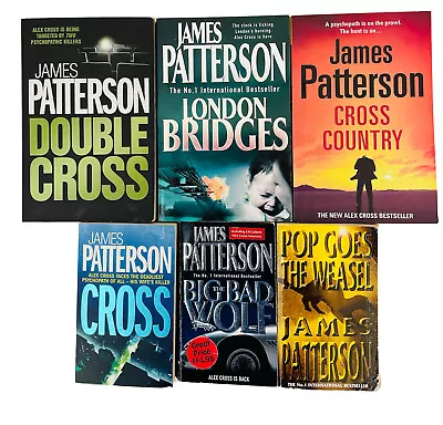 James Patterson -5 Bk Lot +Bonus Bk- Cross/ Doublecross/ Cross Country/ Pop • $25.97