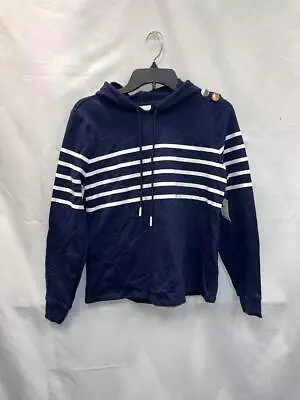 MSRP $53 Charter Club Striped Hoodie Intrepid Combo Blue Size Small • $16.19