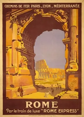 Rome Vintage Travel Poster Repro 16x24 • $9.95