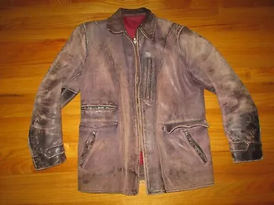 HERCULES Vtg Leather Horsehide Sears Jacket Coat Motorcycle Wind Faded S/XS • $499.99