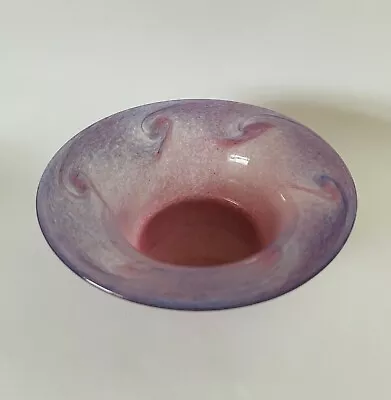 Vasart Glass Bowl Swirls Pink/Purple • £30