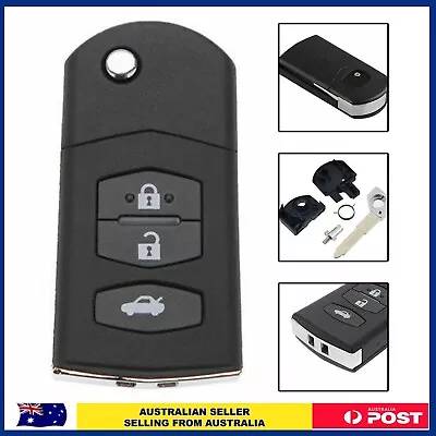 Car Remote Key Shell 3 Button Flip Folding Key Case Blank For Mazda 2 3 5 6 AU • $6.99