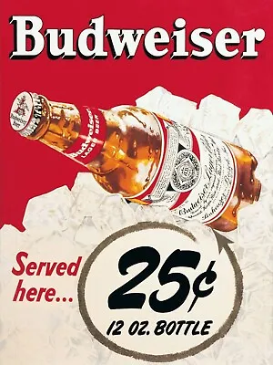 £3.49 • Buy Budweiser Beer Advertisment Retro Vintage Metal Sign, Man Cave, Shed, Gift
