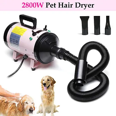£54.37 • Buy 2800W Pet Hair Dryer Cat & Dog Blaster Low Noise CE Blower Heater Dry Grooming