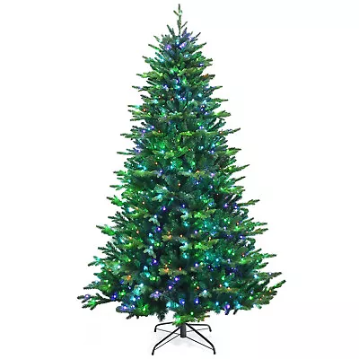 Costway 8ft App-Controlled Pre-lit Christmas Tree W/ 15 Modes Multicolor Lights • $289.99