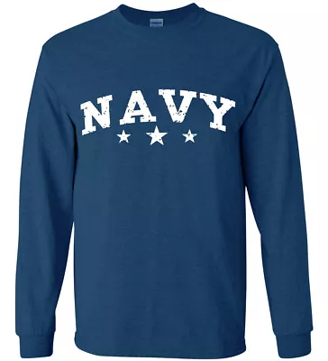 US Navy Gifts Mens Long Sleeve T-shirt Graphic Tee Clothing Apparel • $18.95