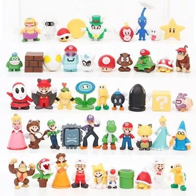 New 48 Piece Super Mario Bros Movie Toy Figure Set Kart Cake Topper Favors Lot • $29.95