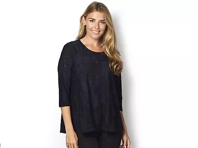 £42 • Buy Yong Kim Navy/black Jacquard Tunic Size 18 Bnwot