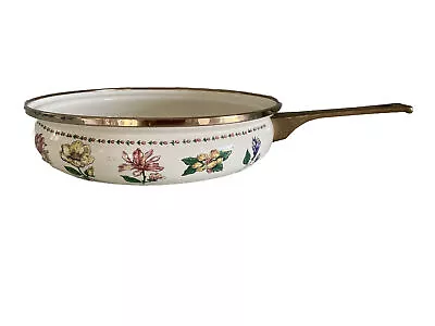 Tabletops Unlimited Botanical Gardens Enamel Floral Pots And Pans Skillet No Lid • $24.99