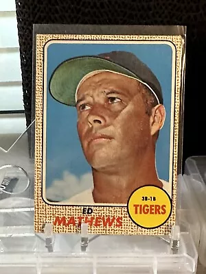 1968 Topps Baseball Ed Matthews #58 Detroit Tigers HOF • $20