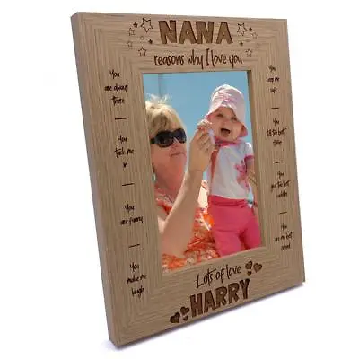 Personalised Nana Photo Frame Gift The Reasons I Love You FW544 • £13.99