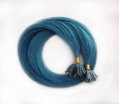 U-Tip 20  Straight Human Hair Extensions BLUE - 25 Pcs. • $18