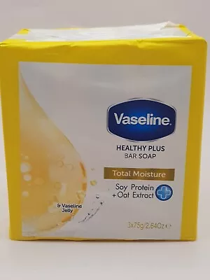 Vaseline Healthy Plus Bar Soap Pack Of Three(3x75g)Total Moisture(B13 A.JE) • £6.45