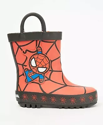 Boys Kids Toddler Marvel Spider-Man Red Wellies Wellington Boots Size 4 Infants • £11.99