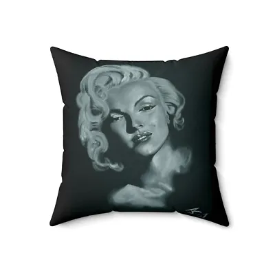 Marilyn Monroe Spun Polyester Square Pillow In Black & White - Original Artwork • £42.17
