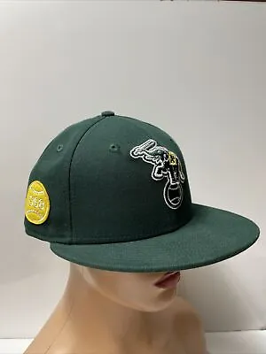 Oakland A's Hat Cap New Era Heritage Size 7 1/2 Fitted Green Elephant 1968 • $29.99
