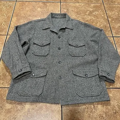 Vintage Bemidji Woolen Mills Mackinaw Cruiser Virgin Wool Jacket Large Grey Coat • $99.95