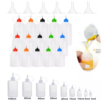 Empty Plastic Squeezable Liquid Dropper Filling Bottles Needle  LDPE • $6.65