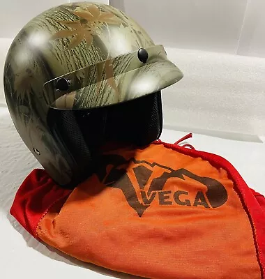 Vega Camo Open Face Motorcycle Helmet Size XS Comfortable Classic With Bag • $27.99