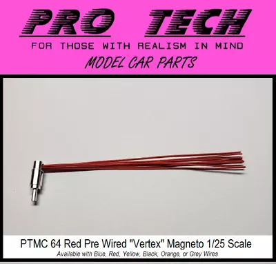 PTMC 64 Red Wired Vertex Magneto Machined Aluminum 1:25 LBR Model Parts PRO TECH • $9.99