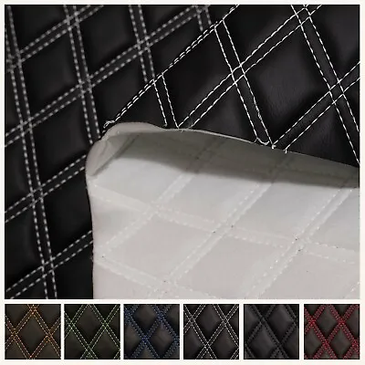 Bentley Style Car Seat Diamond Faux Leather Upholstery 5mm Scrim Foam Quilted • £239.56