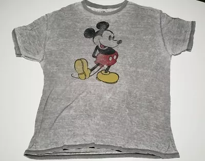 Mickey Mouse T-Shirt Gray Washed Disney Size 2XL Men's Arms Cotton Polyester • $7.99