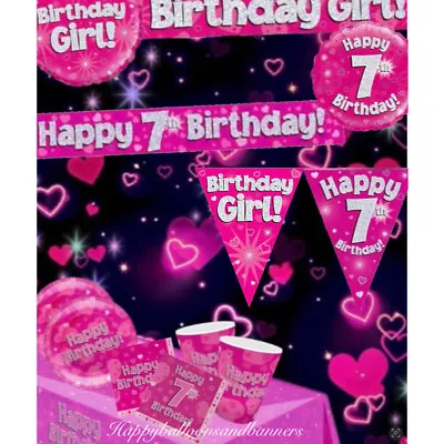 7th Birthday Pink Silver Themed Party Decorations & Party Table Decorations • £2.65