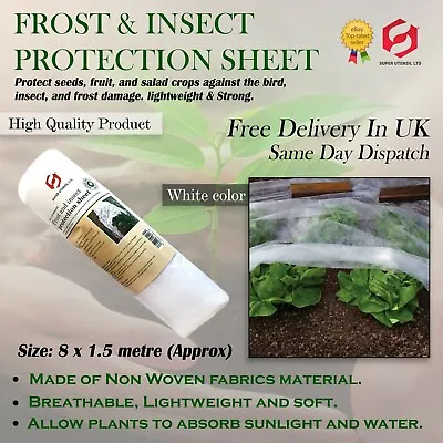 Garden Fleece Cold Frost Insect Protective Wind Cover For Winter Plant 18gsm • £7.49