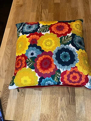 Mackenzie Childs Cosmos Flower Accent Pillow 20 X 20 Embroidered • $100